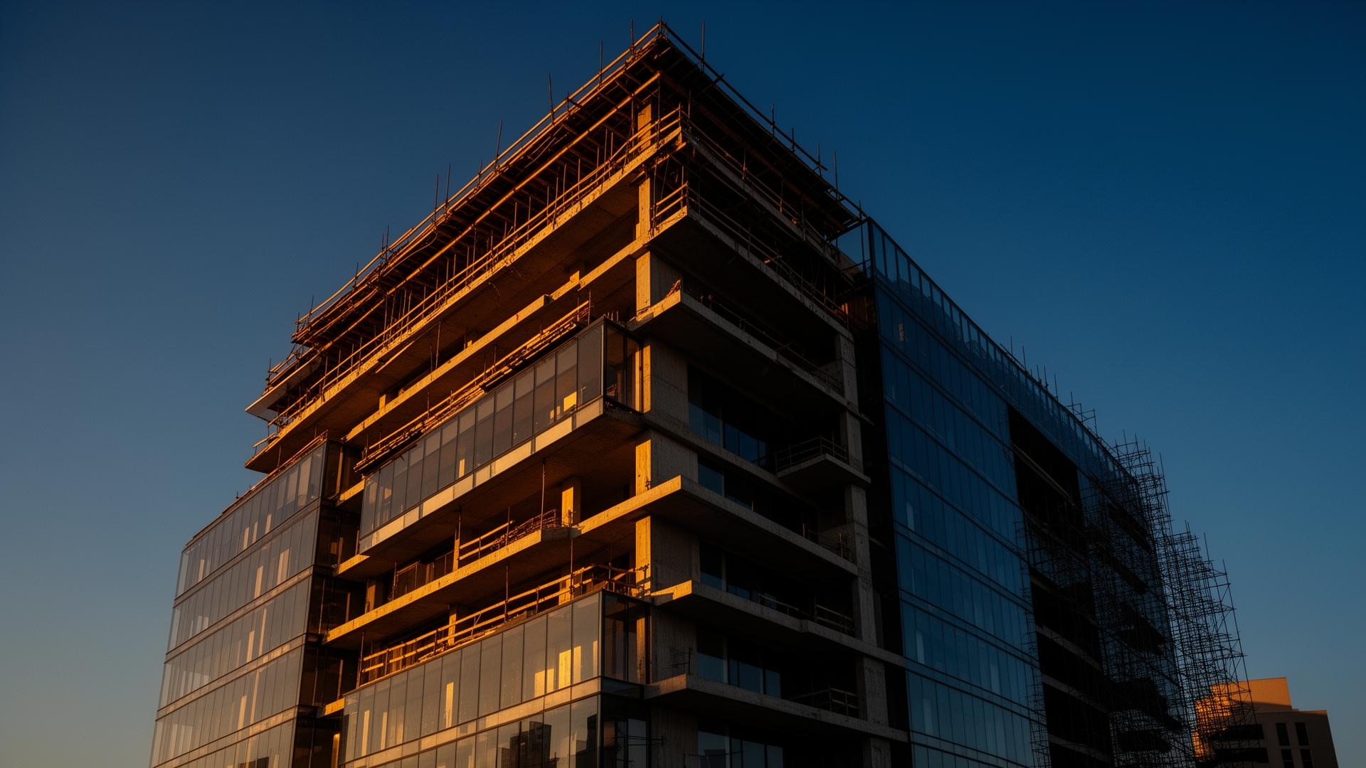 Edifício moderno em construção